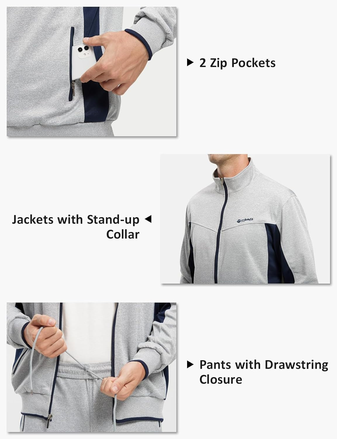 Men's Athletic Tracksuits: Casual 2-Piece Sweat Sets for Jogging and Warm-Up