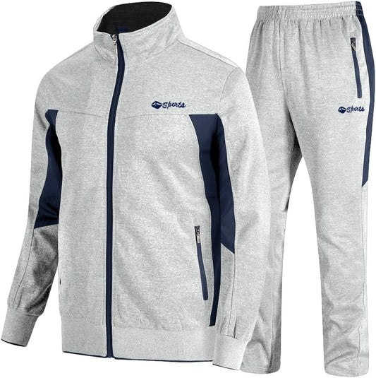 Men's Athletic Tracksuits: Casual 2-Piece Sweat Sets for Jogging and Warm-Up